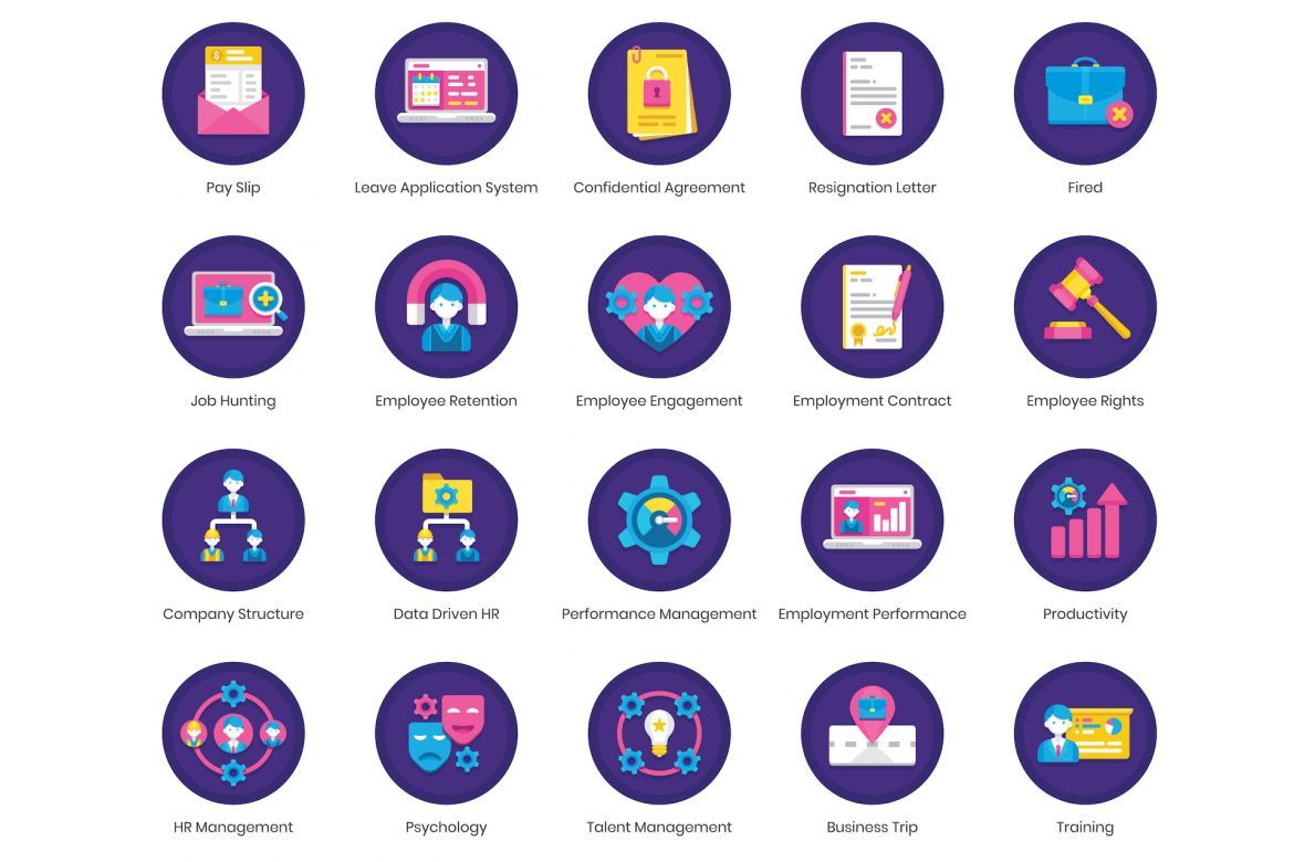 90 Human Resources Icons | Orchid - view 3