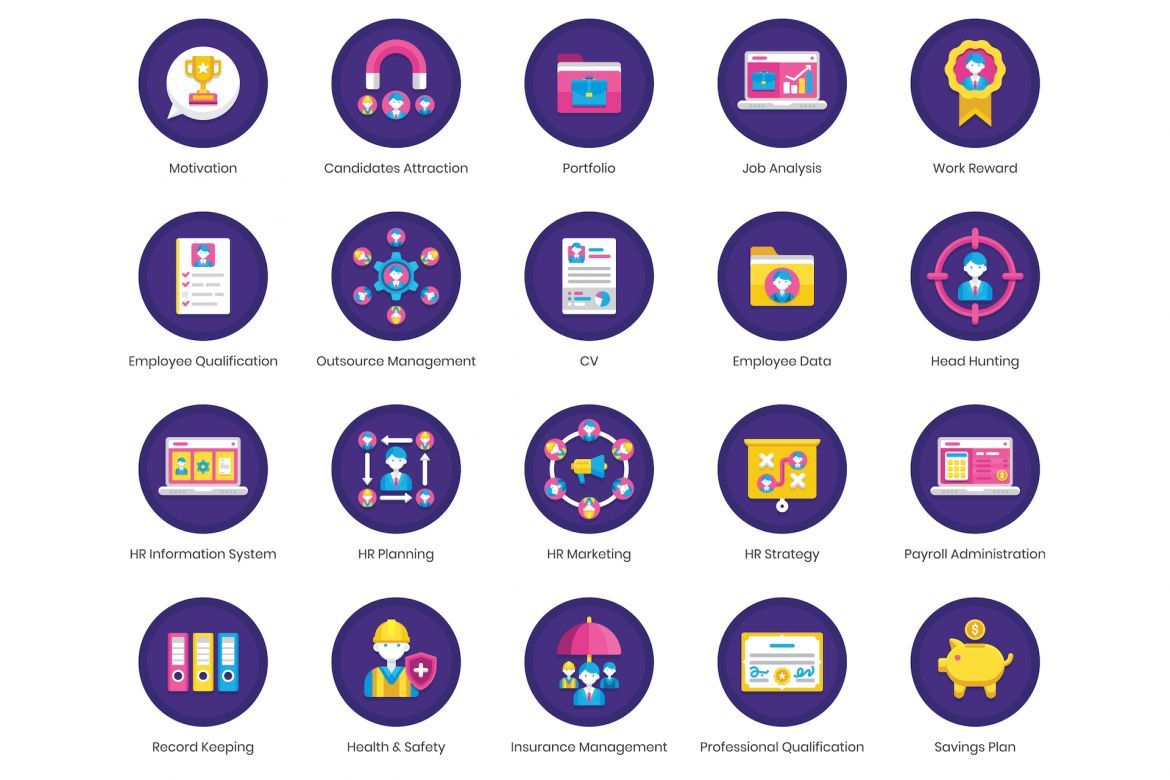 90 Human Resources Icons | Orchid - view 4
