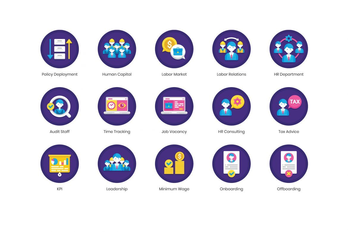 90 Human Resources Icons | Orchid - view 5
