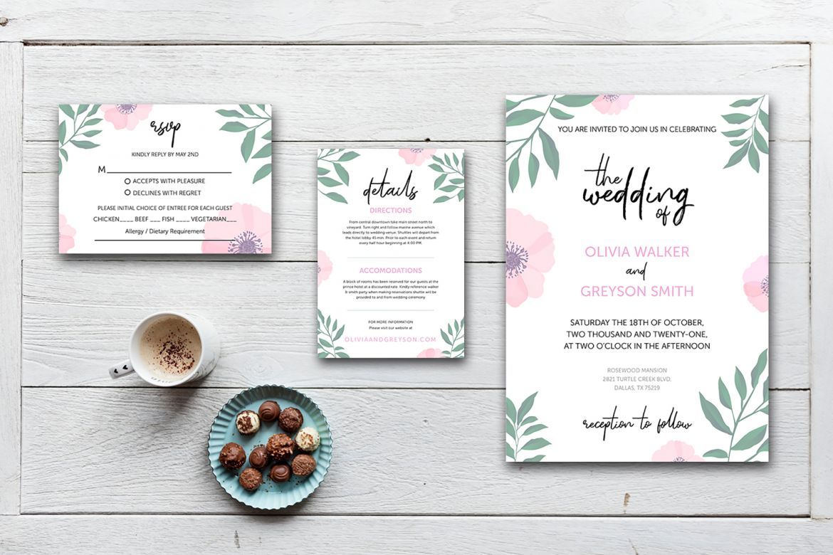Cute Wedding Invitation Template alternate