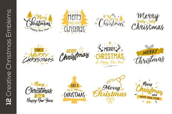 12 Christmas Emblems or Logos 2