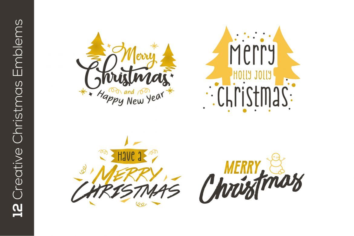 12 Christmas Emblems or Logos 2 alternate