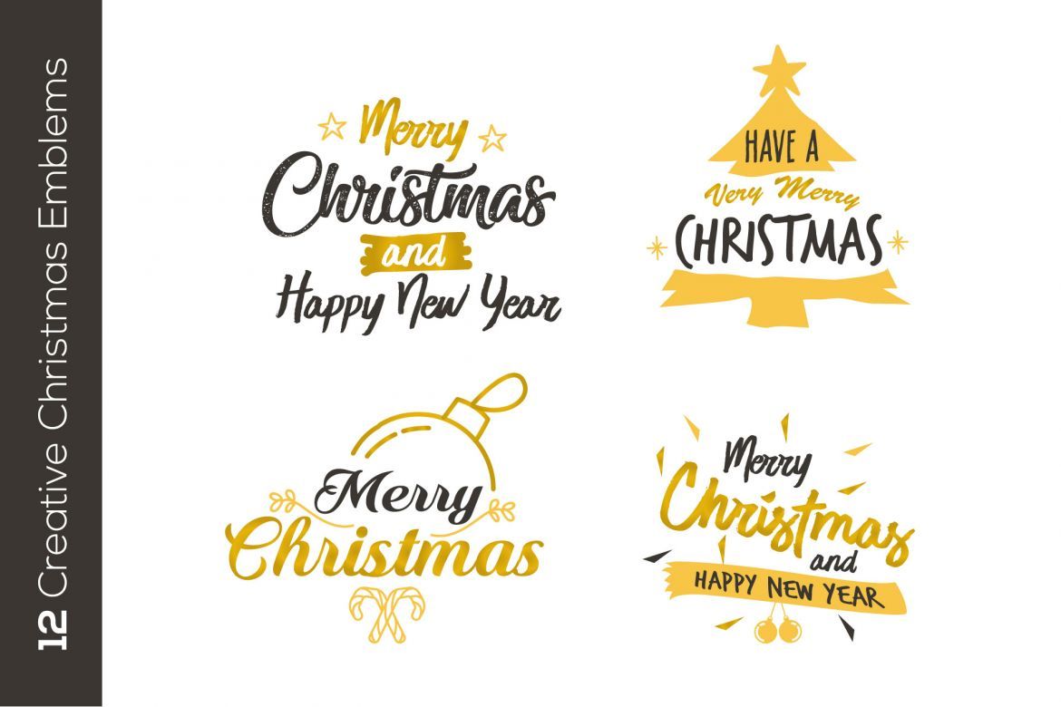 12 Christmas Emblems or Logos 2 - view 4