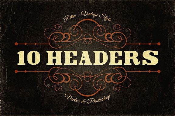 10 FREE Vintage Headers