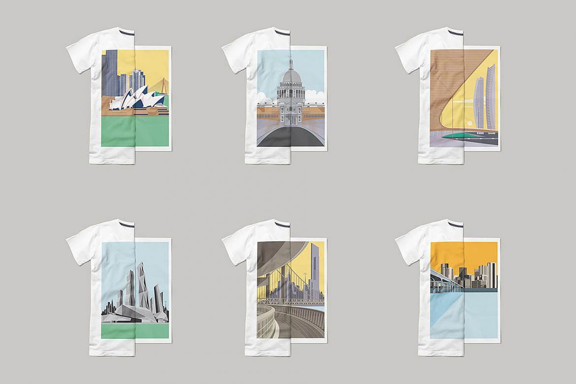 Architecture Poster T-shirt Set alt