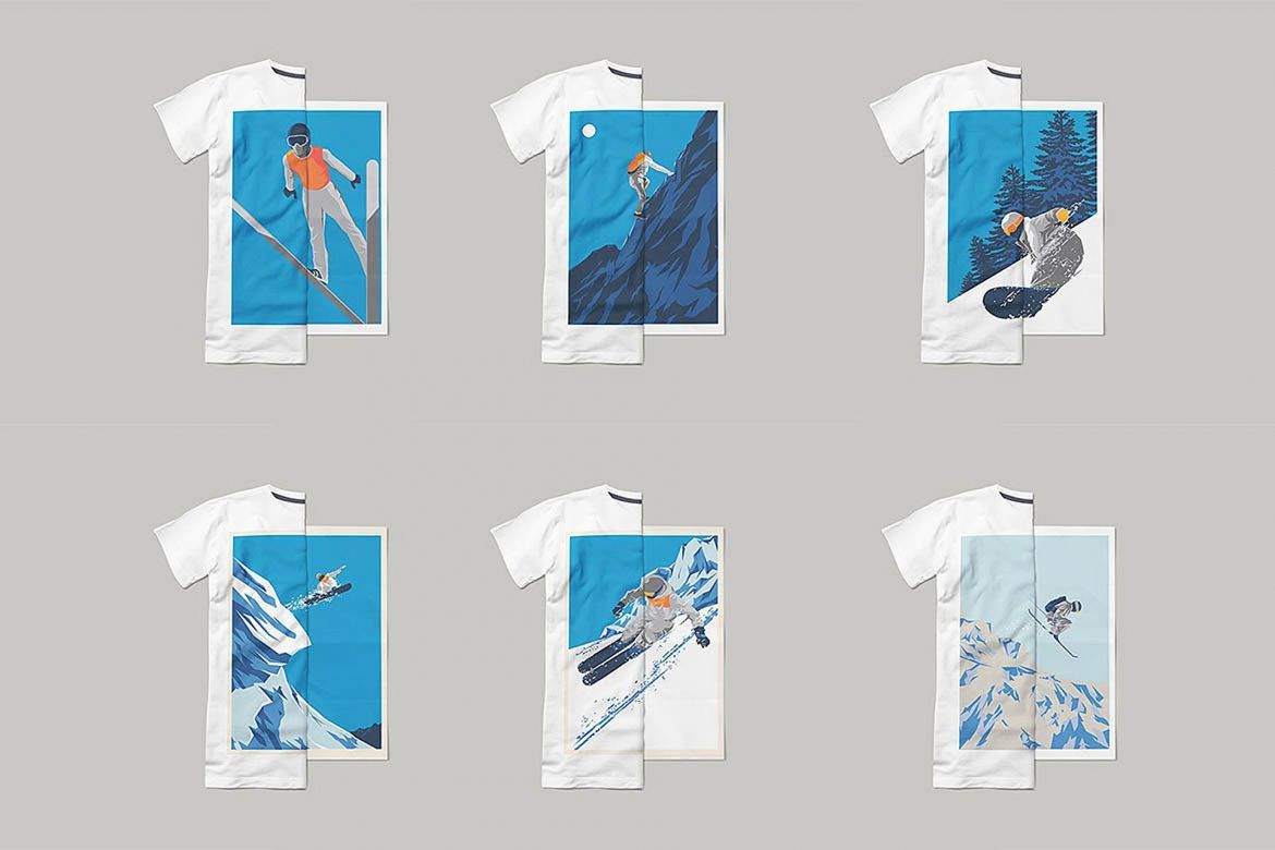 Winter Sport Poster T-shirt Set alternate