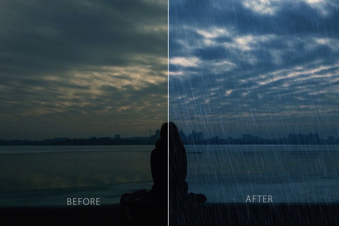 Free Rain Photoshop Action alt