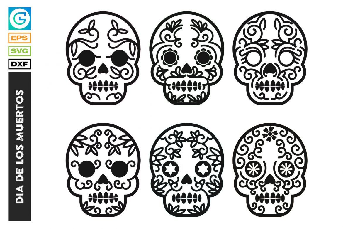 Day Of The Death Skull With Floral Ornament Dia De Los Muertos Festival alternate