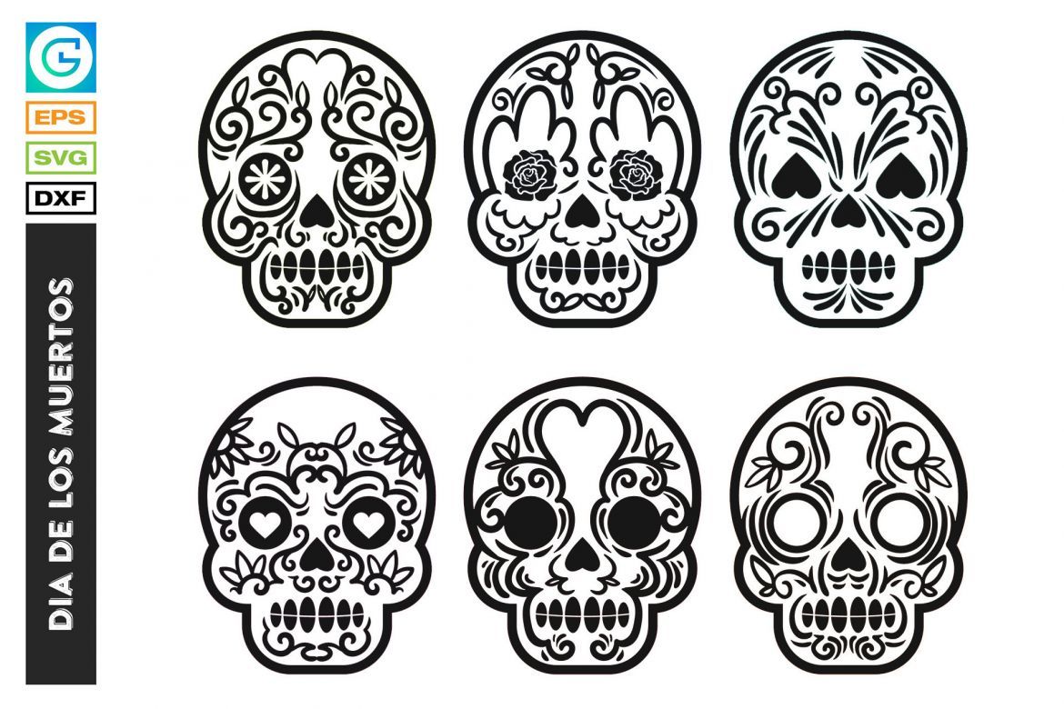 Dia De Los Muertos Festival Day Of The Death Skull With Floral Ornament alternate