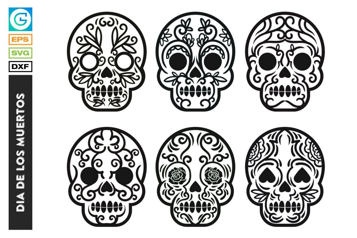 Dia De Los Muertos Festival Skull With Floral Ornament Day Of The Death alternate