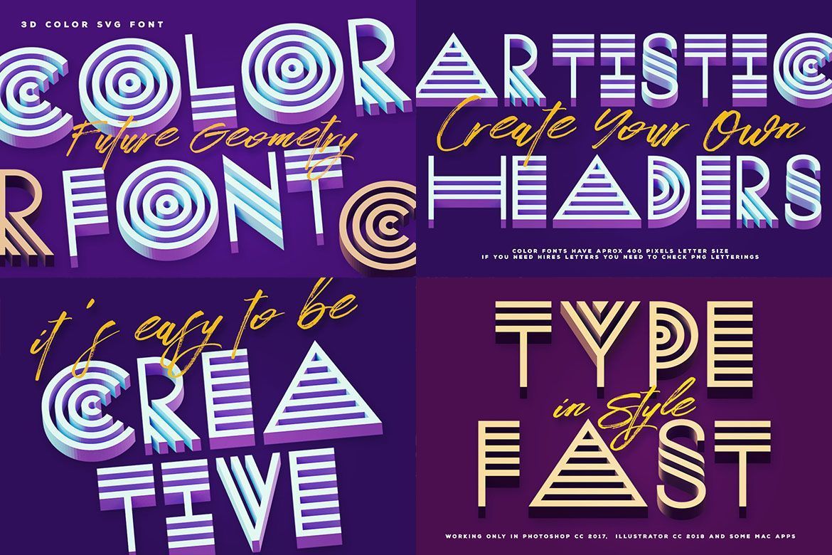 Free Color SVG Fonts 2 alternate