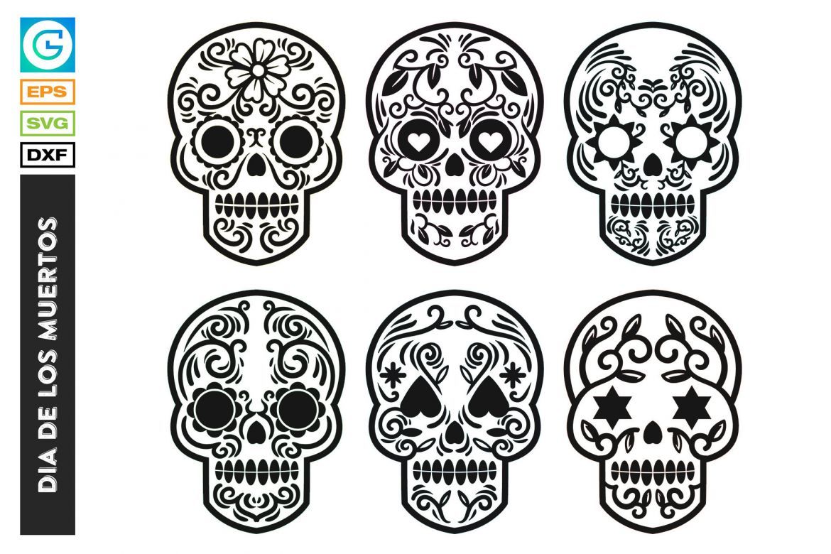 Skull With Floral Ornament Dia De Los Muertos Festival Vintage Day Of The Death alternate