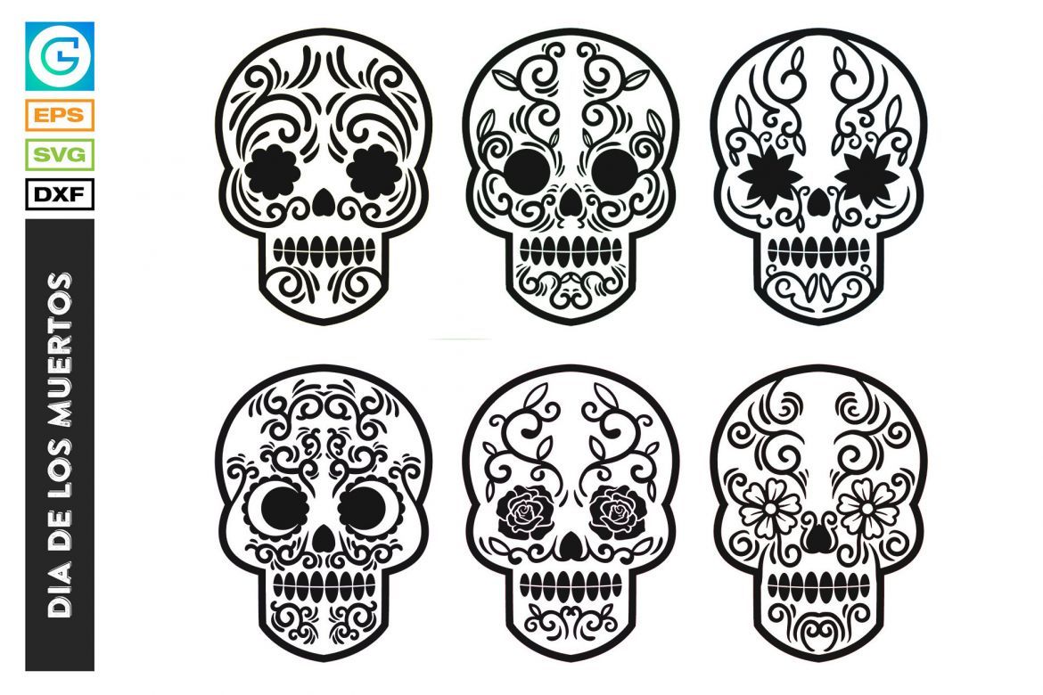 Skull With Floral Ornament Dia De Los Muertos Day Of The Death Festival alternate