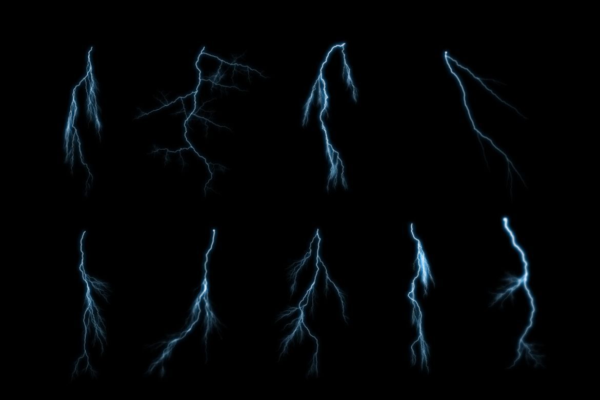 Free Thin Lightning Photoshop Brushes - view 3