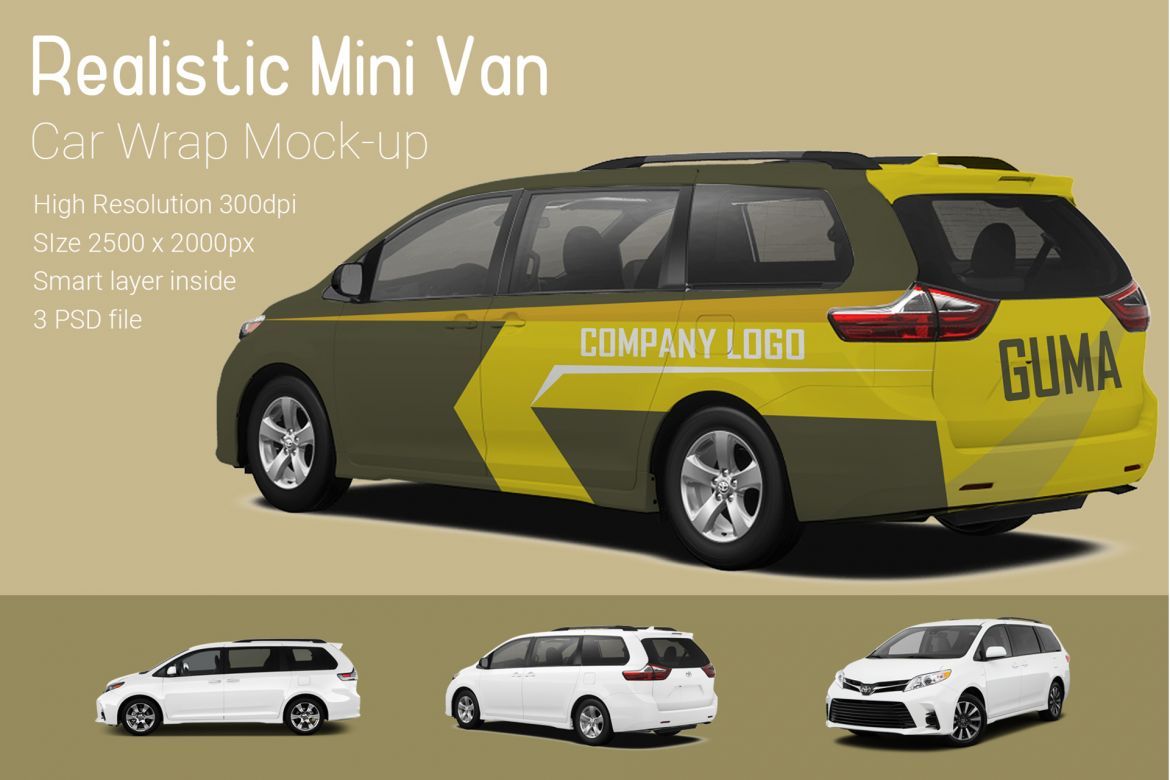 Mini Van Car Mock-Up - view 3