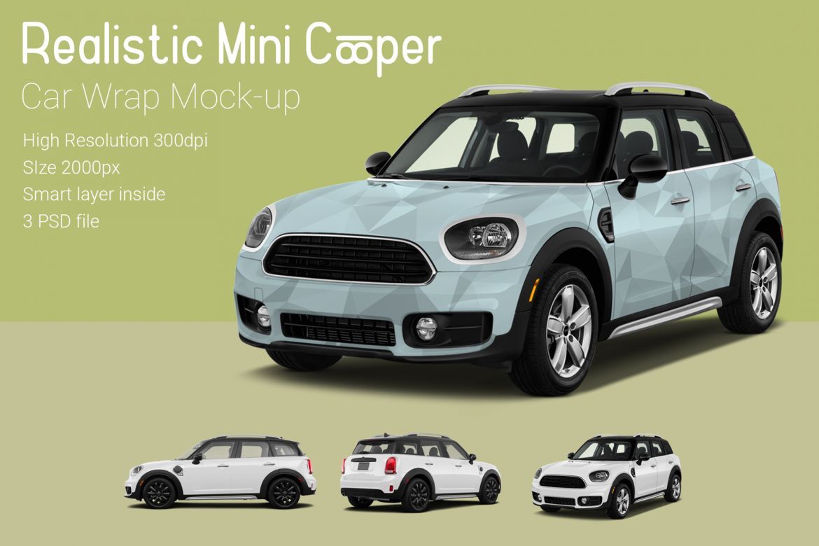 Mini Cooper Car Mock-Up - view 3
