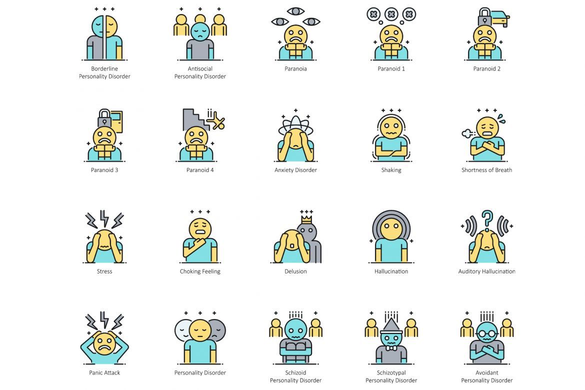 75 Disorder Icons | Aqua - view 3