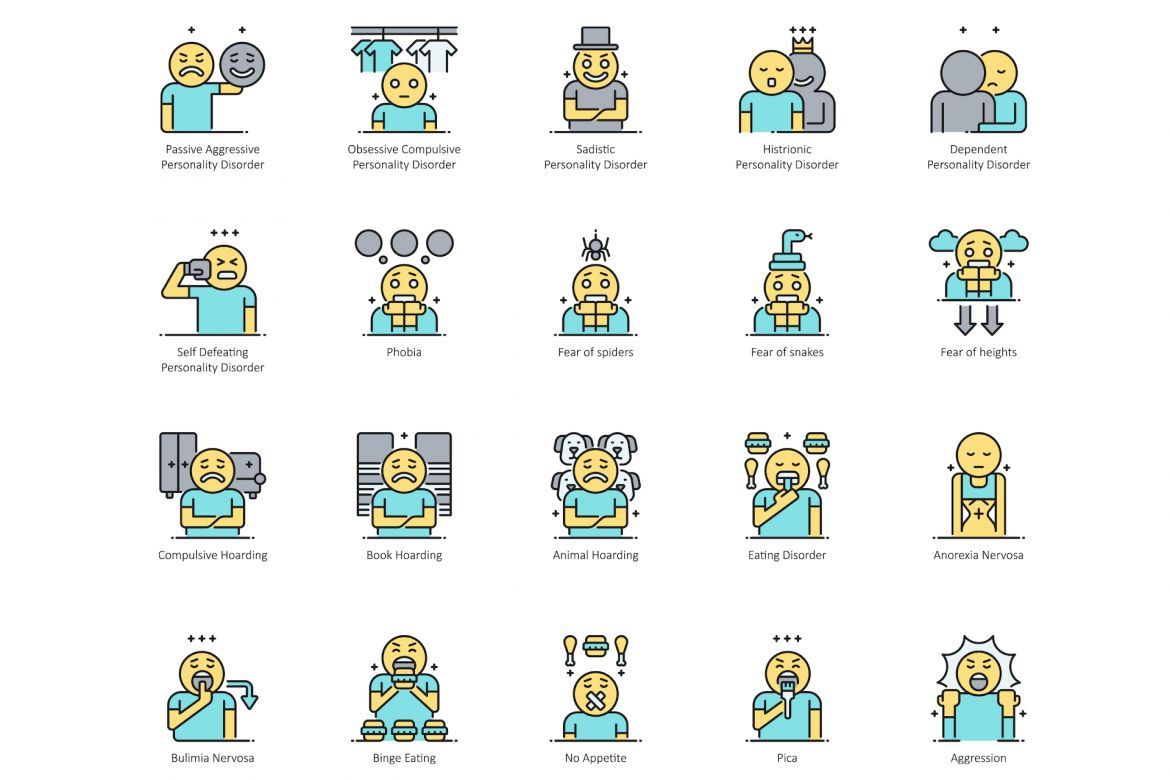 75 Disorder Icons | Aqua - view 4