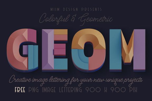 Free Deco Geometry - 3D Lettering
