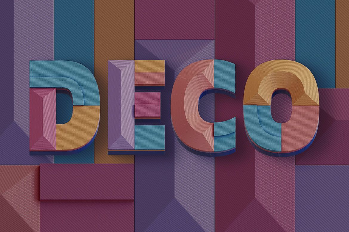 Free Deco Geometry - 3D Lettering alternate