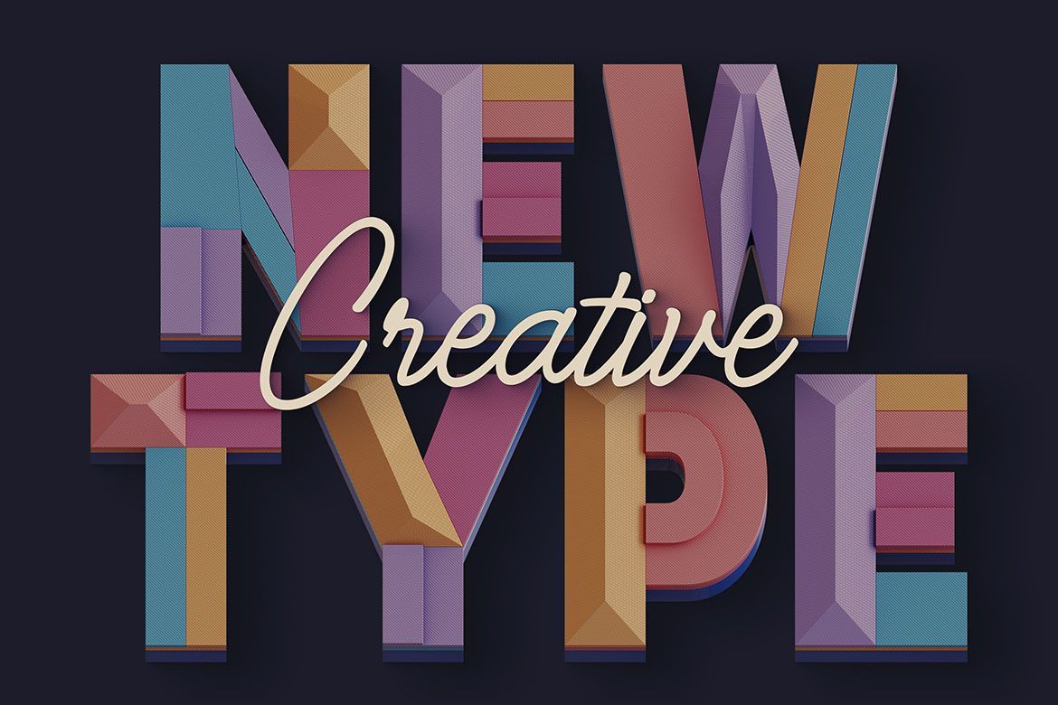Free Deco Geometry - 3D Lettering alternate