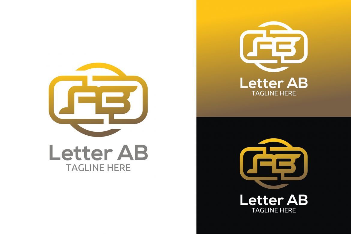Letter AB Logo alternate