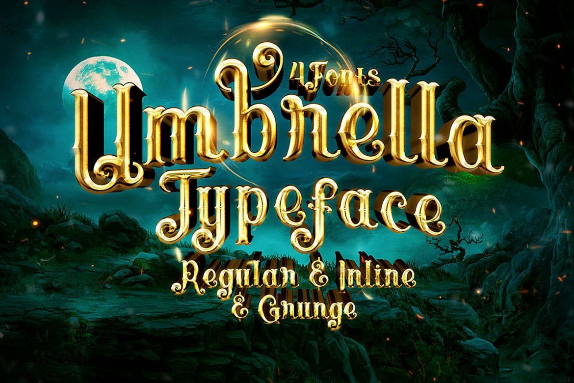 Umbrella - 4 Display Fonts - view 6