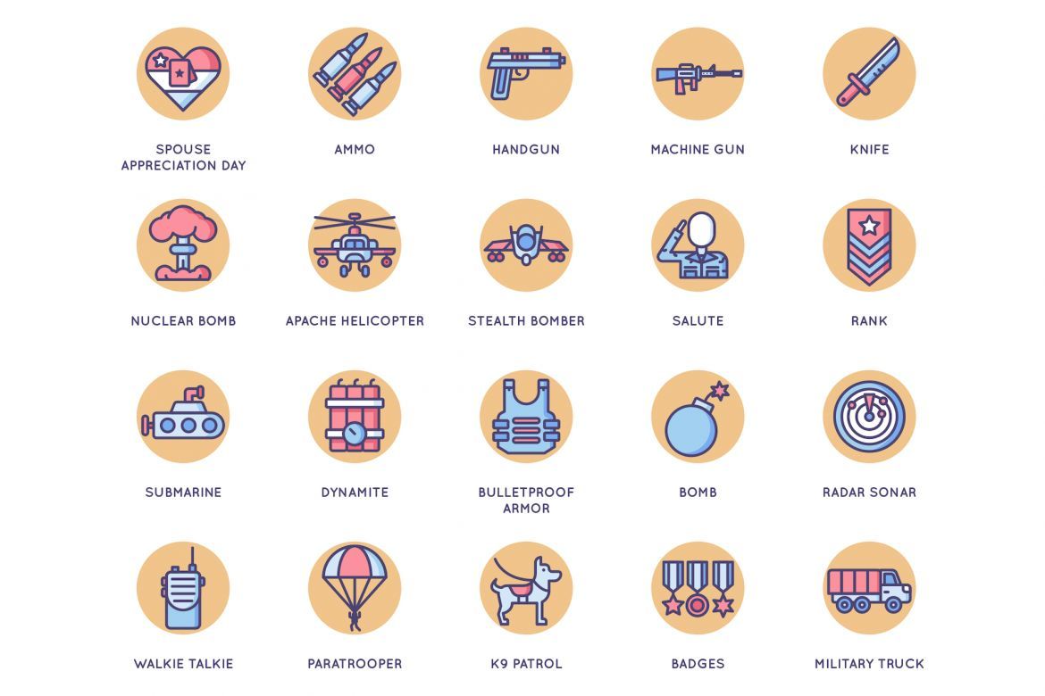 78 Military Icons | Butterscotch - view 3