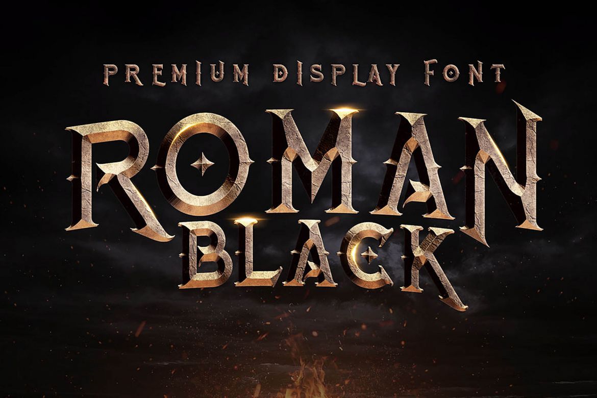 Roman Black - 8 Display Fonts alternate