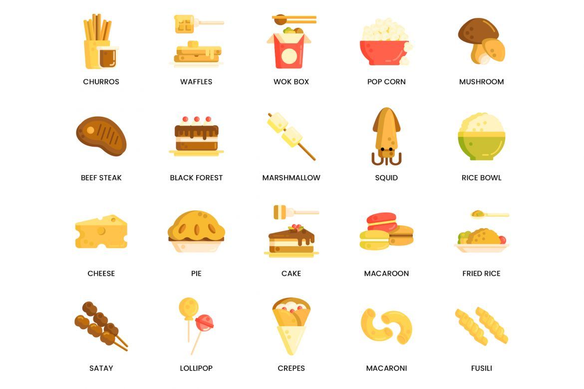 100 Food & Drinks Icons | Caramel - view 3