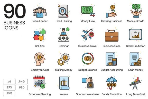 90 Business Icons | Vivid
