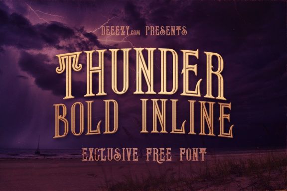 Thunder Bold Inline - Free Font Deeezy
