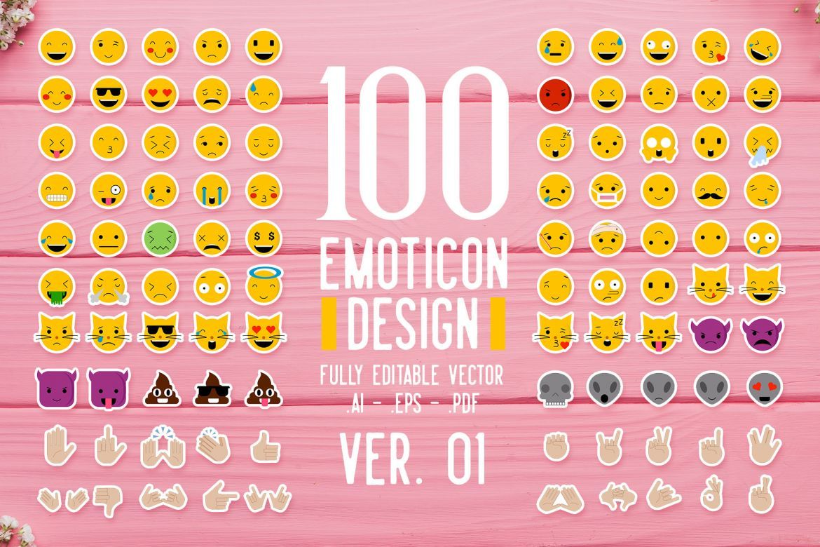 Cute Yellow Emoticon Set Collection alt