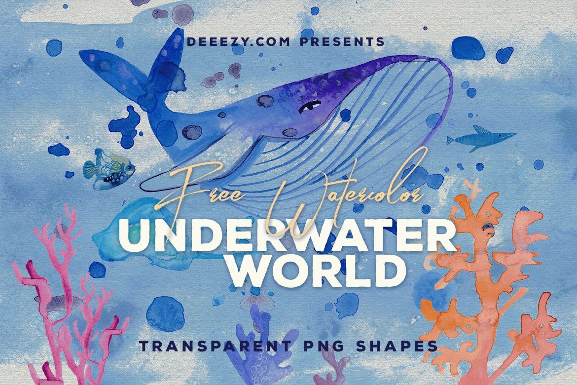 Free Watercolor Underwater World alternate