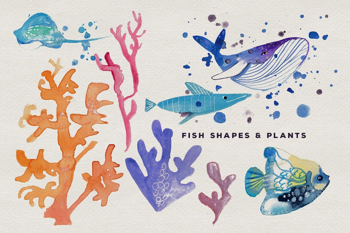 Free Watercolor Underwater World - view 3