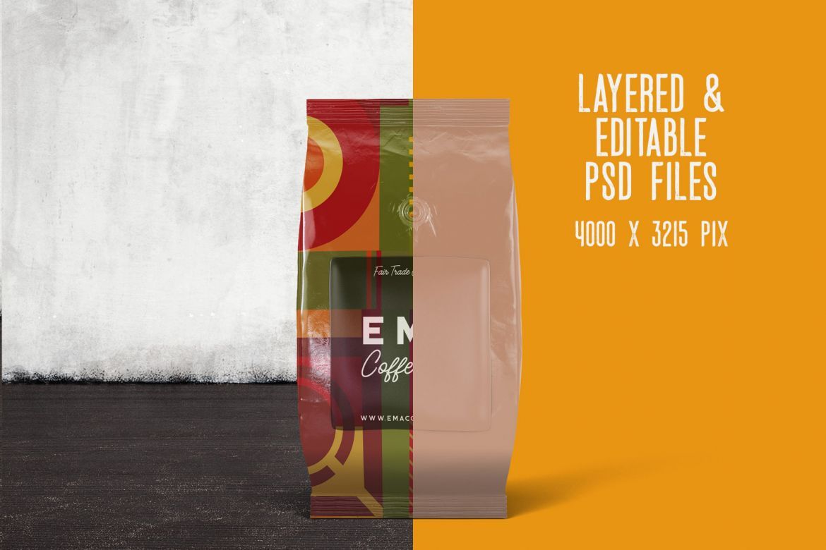 4 Coffee Bag Package Mockups 1 alternate