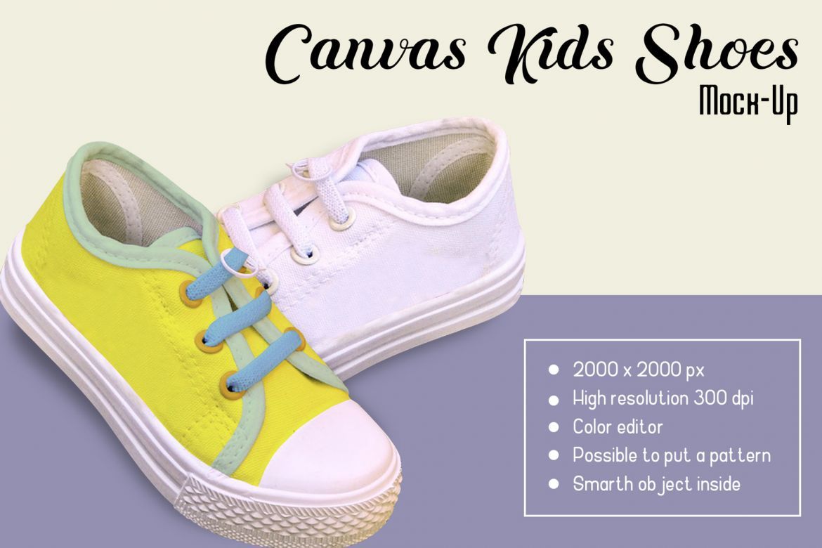 Kids Canvas Shoes Mock-up - view 3
