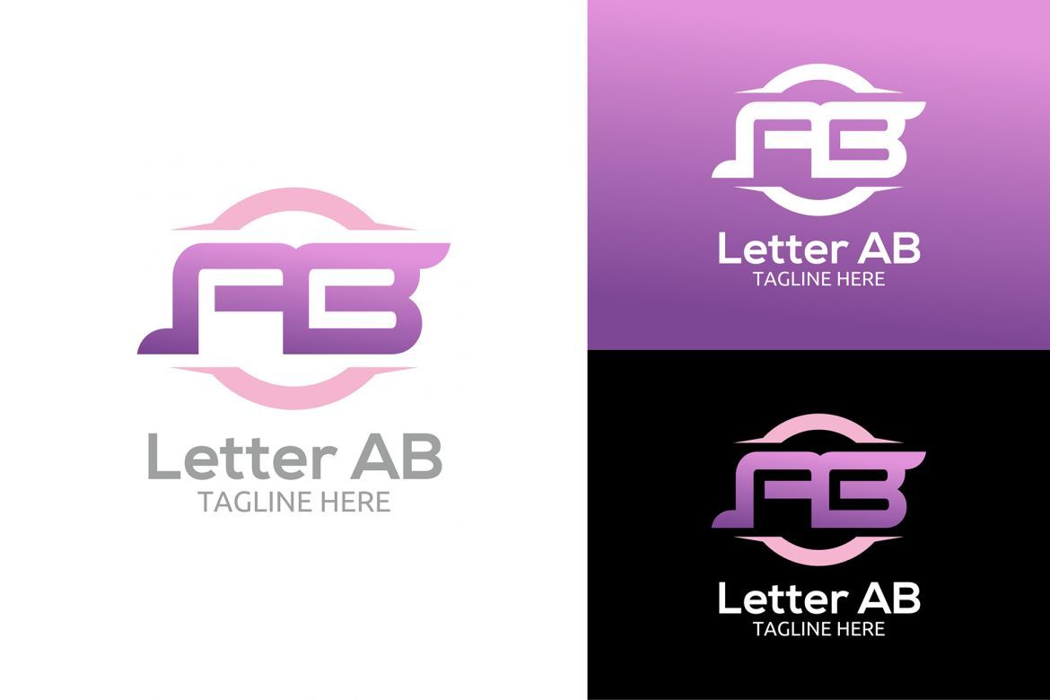Letter AB Logo alternate