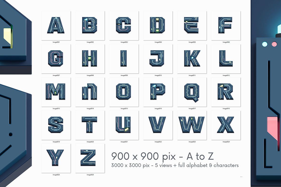 Free Futuristico 3D Lettering - view 3