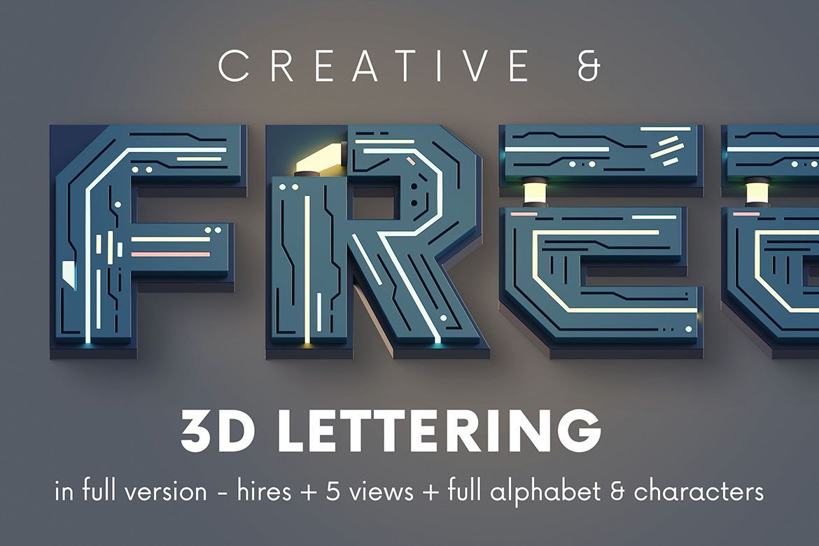 Free Futuristico 3D Lettering - view 4