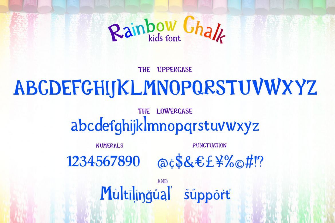 Rainbow Chalk Kids Font alternate
