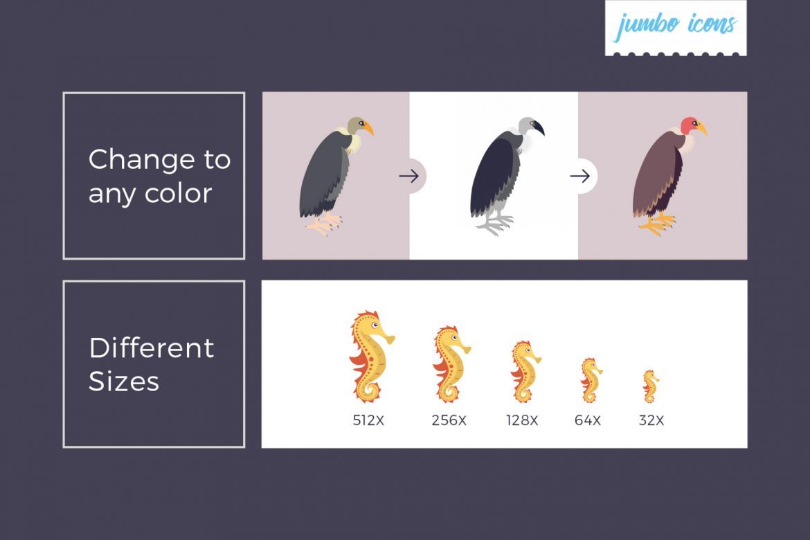 Animals - Birds Vector Icons - view 3