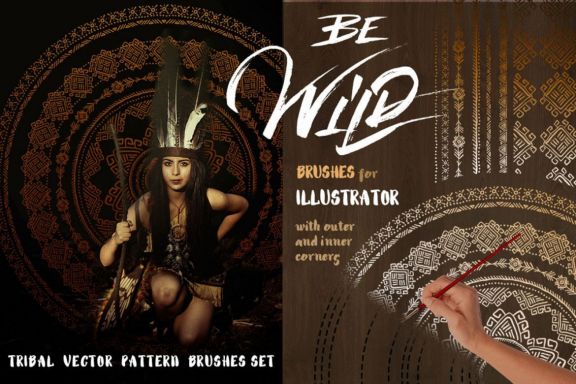 Vector Tribal Brushes for Illustrator