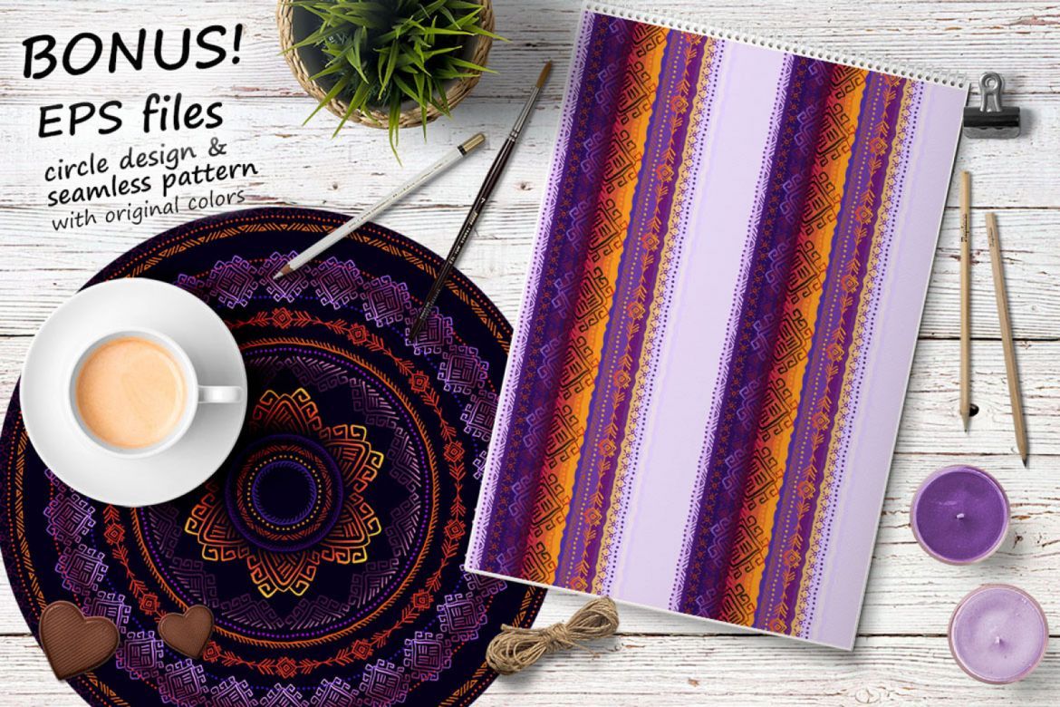 Vector Tribal Brushes for Illustrator - view 6