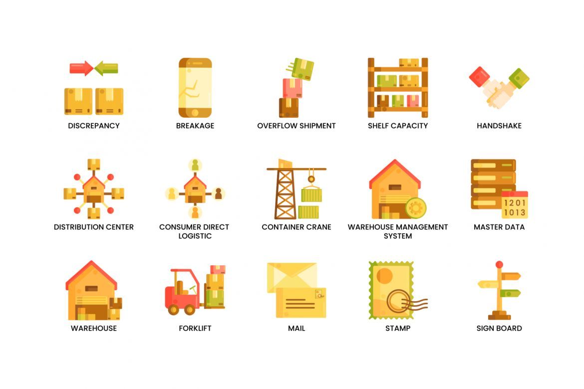 70 Logistics Icons | Caramel - view 4