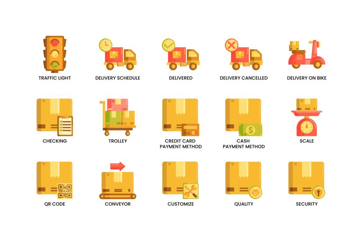 70 Logistics Icons | Caramel - view 5