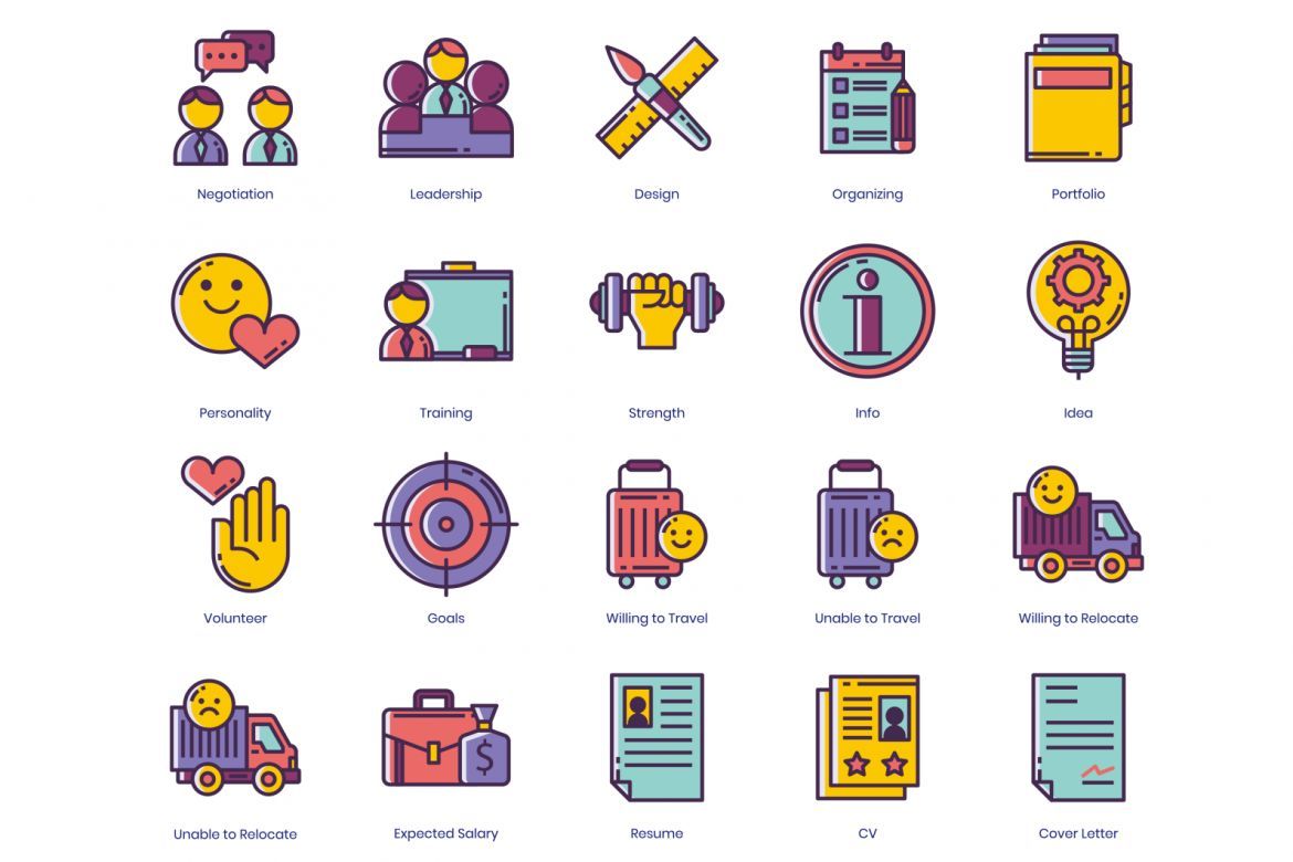 50 Resume Icons | Lilac - view 3