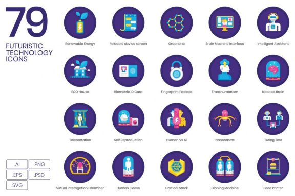79 Futuristic Technology Icons | Orchid