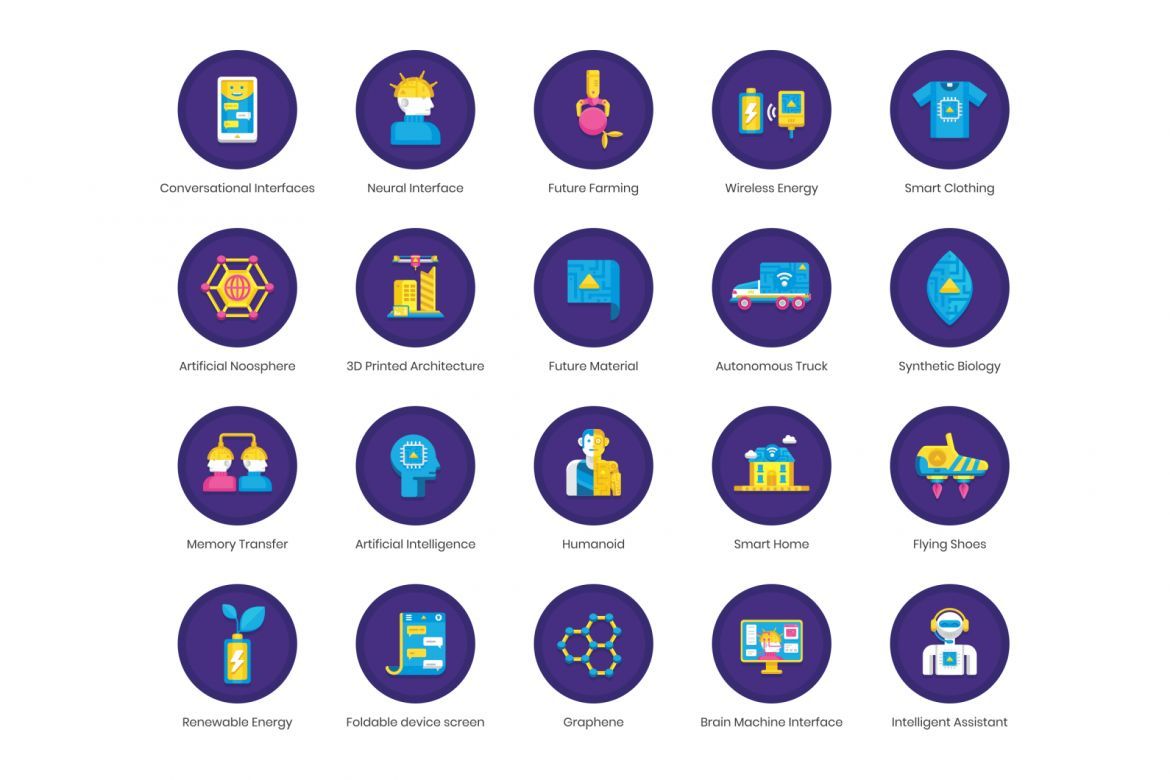79 Futuristic Technology Icons | Orchid - view 4