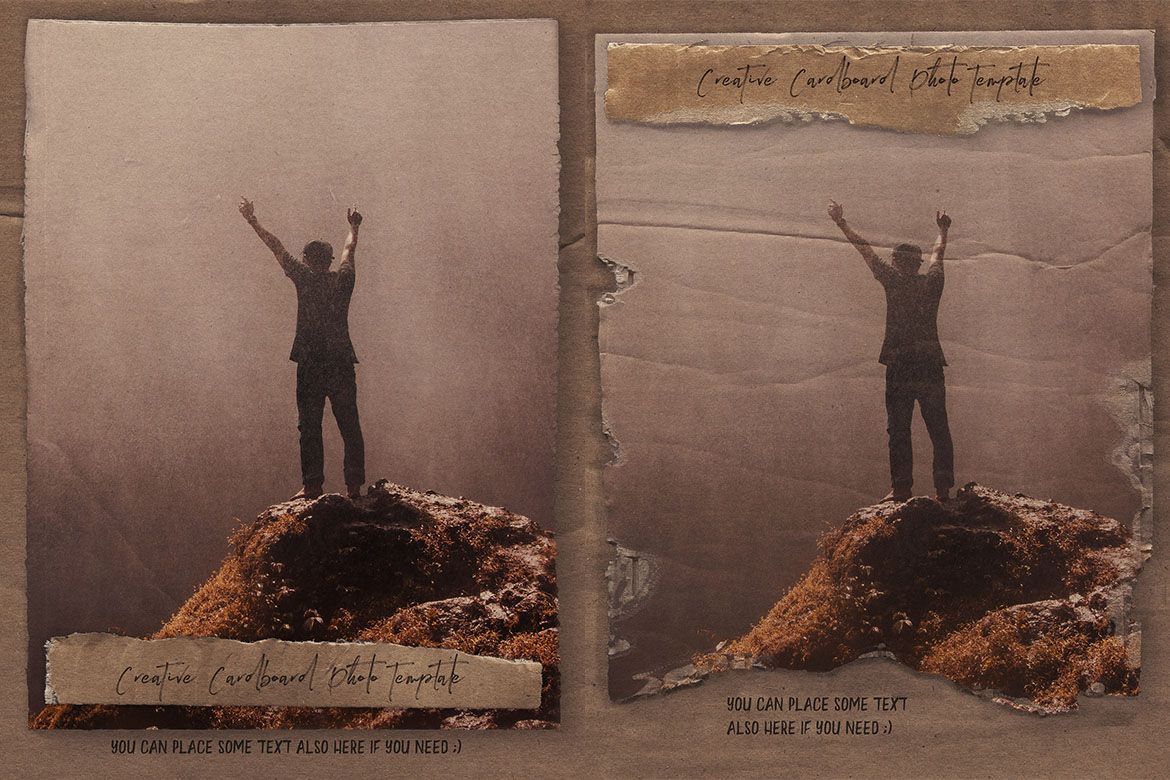 2 Free Cardboard Photo Mockups alternate